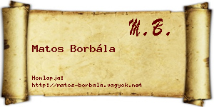 Matos Borbála névjegykártya